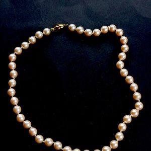 Vintage Monet Pearl Necklace - Faux Pearl Choker- Like New
